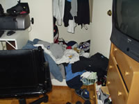 cluttered closet