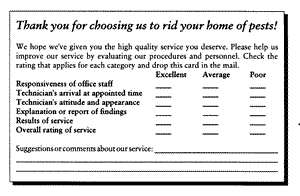 Survey postcard